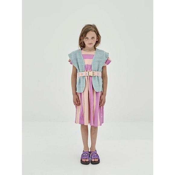 NEW REPOSE AMS easy peasy dress in peach stripe - Picture 3 of 3
